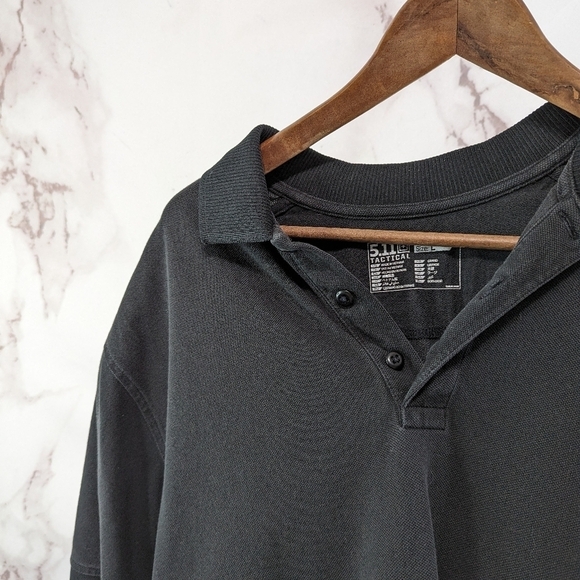 511 Tactical Shirt Men Large Black Polo Short Sleeve Professional 41060 Pen 5.11 - Picture 2 of 12